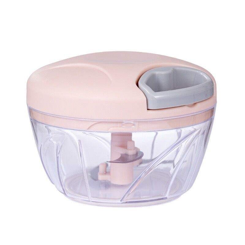 Manual Food Processor Vegetable Chopper, Portable Hand Pull String Garlic Mincer Onion Cutter for Veggies, Ginger, Fruits, Nuts, Herbs, etc., 500ml, Grey