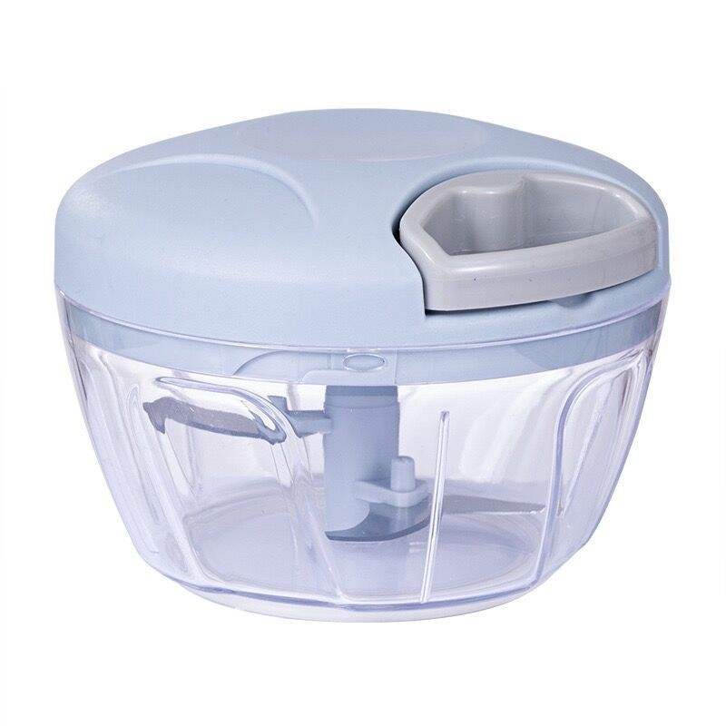 Manual Food Processor Vegetable Chopper, Portable Hand Pull String Garlic Mincer Onion Cutter for Veggies, Ginger, Fruits, Nuts, Herbs, etc., 500ml, Grey