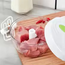 Manual Food Processor Vegetable Chopper, Portable Hand Pull String Garlic Mincer Onion Cutter for Veggies, Ginger, Fruits, Nuts, Herbs, etc., 500ml, Grey