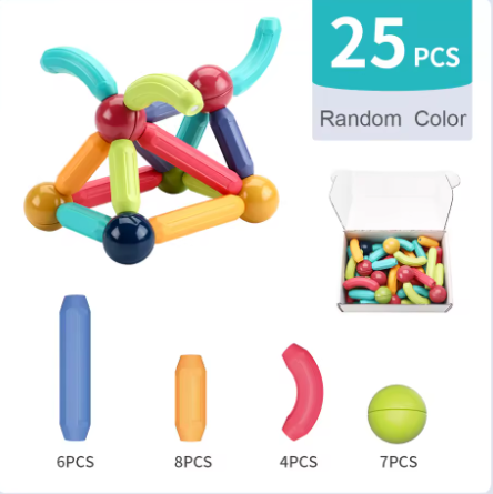 Magnetic Balls and Rods Set,Magnetic Building Toys Colorful DIY STEM Building Blocks Sticks for Ages 3+ Year Old Children Boy Girl Educational Construction Toy