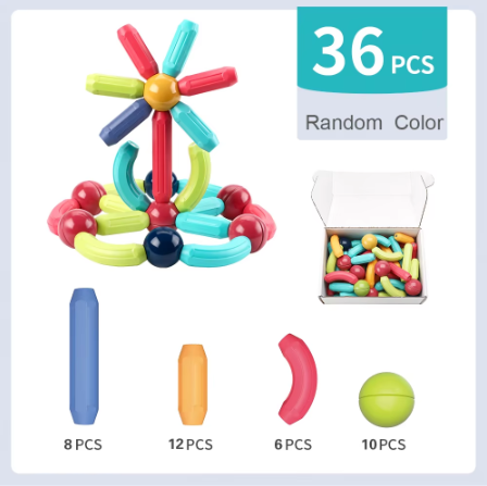Magnetic Balls and Rods Set,Magnetic Building Toys Colorful DIY STEM Building Blocks Sticks for Ages 3+ Year Old Children Boy Girl Educational Construction Toy