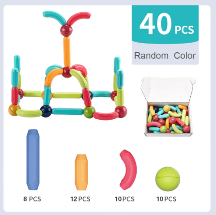 Magnetic Balls and Rods Set,Magnetic Building Toys Colorful DIY STEM Building Blocks Sticks for Ages 3+ Year Old Children Boy Girl Educational Construction Toy