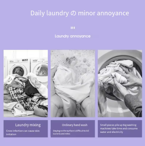 Portable Washing Machine, Mini Washer,16L Upgraded Large Capacity Foldable Washer.Deep Cleaning of Underwear, Baby Clothes and Other Small Clothes.Suitable for Apartments, Dormitories, Hotels.(Purple)