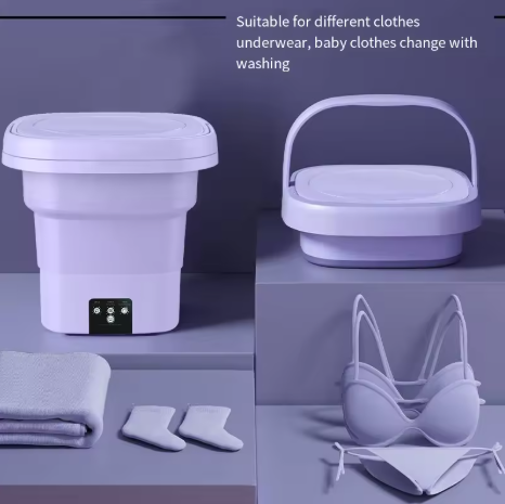 Portable Washing Machine, Mini Washer,16L Upgraded Large Capacity Foldable Washer.Deep Cleaning of Underwear, Baby Clothes and Other Small Clothes.Suitable for Apartments, Dormitories, Hotels.(Purple)