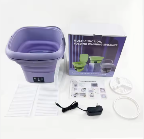 Portable Washing Machine, Mini Washer,16L Upgraded Large Capacity Foldable Washer.Deep Cleaning of Underwear, Baby Clothes and Other Small Clothes.Suitable for Apartments, Dormitories, Hotels.(Purple)