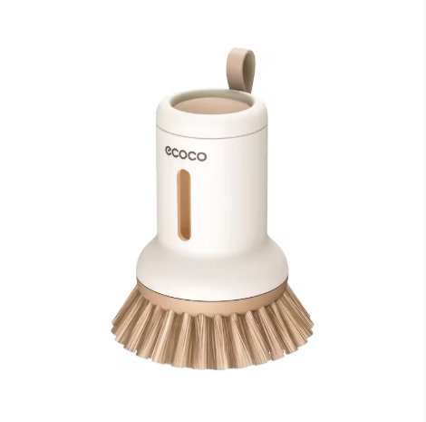 Ecoco Kitchen Dish Cleaning Brush – Short Handle, Squeezable Liquid Soap Dispenser Pot Brush, Ideal for Washing Pots, Pans & Dishes