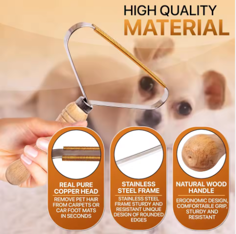 "Portable Pet Hair & Lint Remover – Reusable Brush Tool for Clothes, Carpets & Coats"