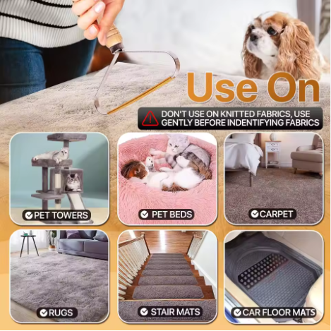 "Portable Pet Hair & Lint Remover – Reusable Brush Tool for Clothes, Carpets & Coats"