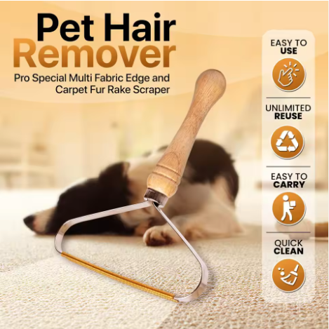 "Portable Pet Hair & Lint Remover – Reusable Brush Tool for Clothes, Carpets & Coats"