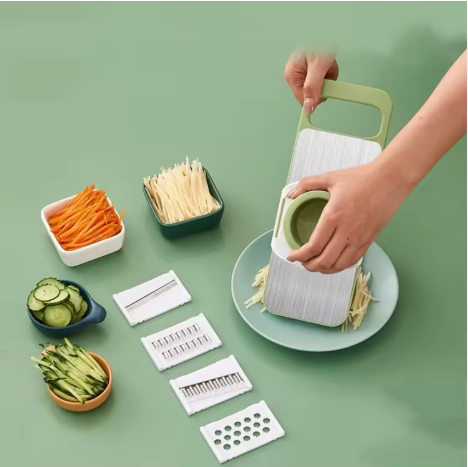 5 in 1 Mandoline Slicer for Kitchen, Vegetable Slicer Multi Blade Potato Chip, Veggie shredder, Vegetable Cutter, Julienne Shredder and peeler For Small Job In Kitchen