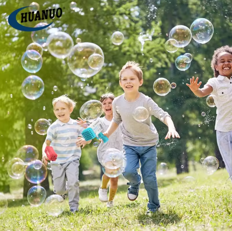 36-Hole Bubble Machine Gun Bazooka — Bubble Blower Toy with Solution for Toddlers 3+, Kids’ Outdoor Play, Parties, Birthdays & Weddings