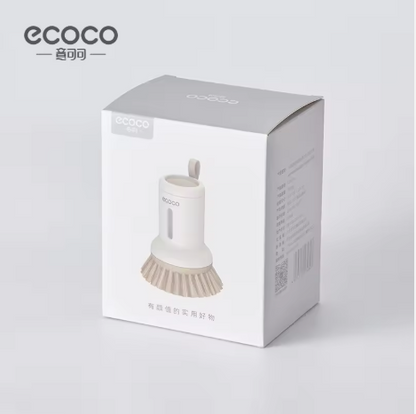 Ecoco Kitchen Dish Cleaning Brush – Short Handle, Squeezable Liquid Soap Dispenser Pot Brush, Ideal for Washing Pots, Pans & Dishes