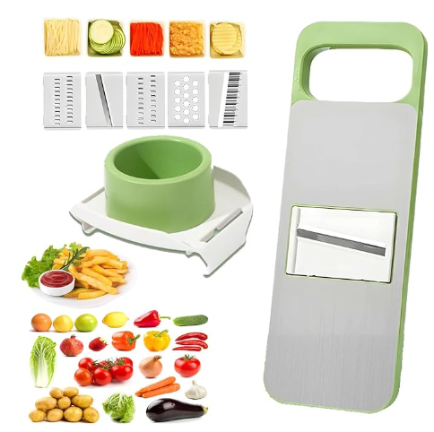 5 in 1 Mandoline Slicer for Kitchen, Vegetable Slicer Multi Blade Potato Chip, Veggie shredder, Vegetable Cutter, Julienne Shredder and peeler For Small Job In Kitchen